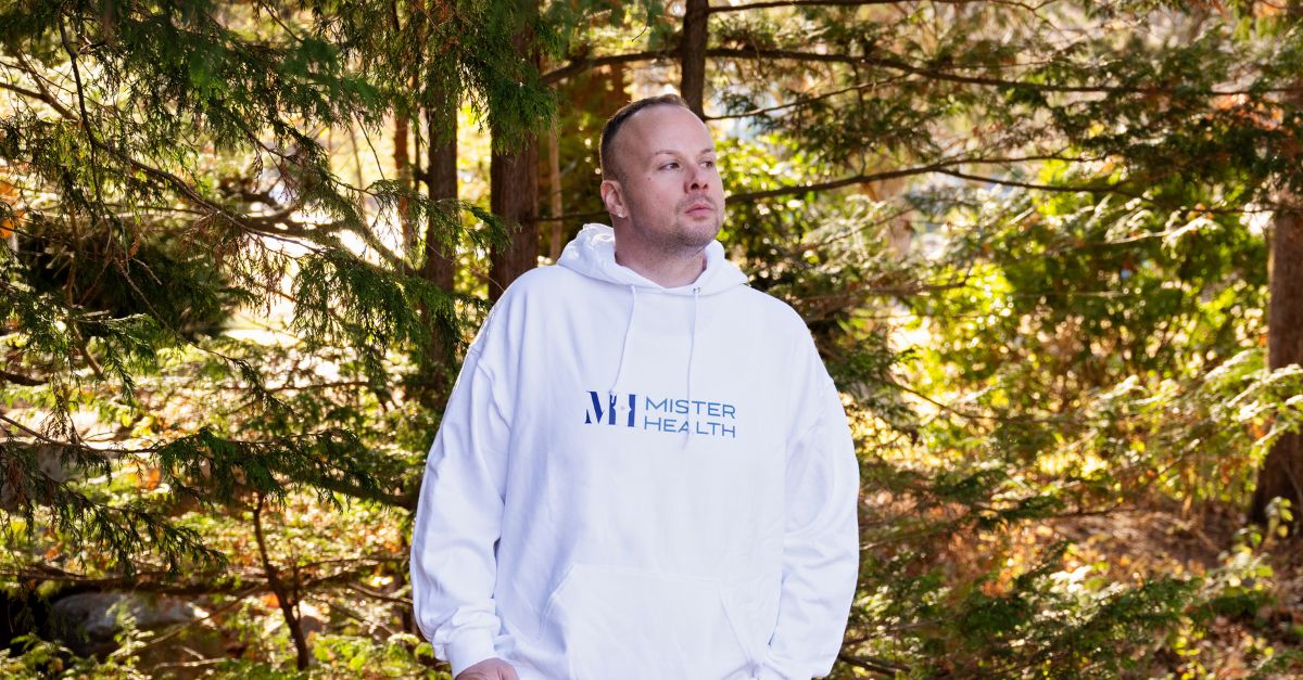 Dr. Mike exploring the woods.